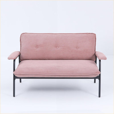 Canapé simple et moderne de 53 pouces pour petits appartements | Rose | Velours côtelé