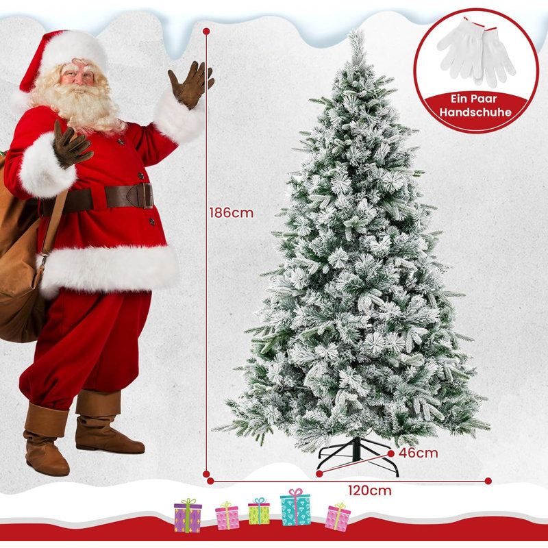 Lighted Artificial Pine Christmas Tree, 180cm H