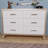 White 3-piece Set, Dressing Table And Two Bedside Tables With Metal Handles And Mirror Decoration, Elegant And Subtle