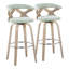 Tabourets de bar et de comptoir Laquietta Arabelle à hauteur fixe avec pieds en bois courbé et repose-pieds rond (ensemble de 2)-92192268-92297193