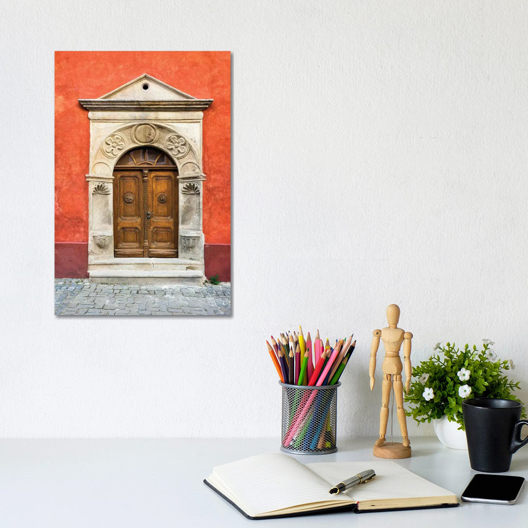 Czech Republic, Cesky Krumlov. Ornate Doors And Arch. by Jaynes Gallery - Wrapped Canvas Gallery-Wrapped Canvas Giclée