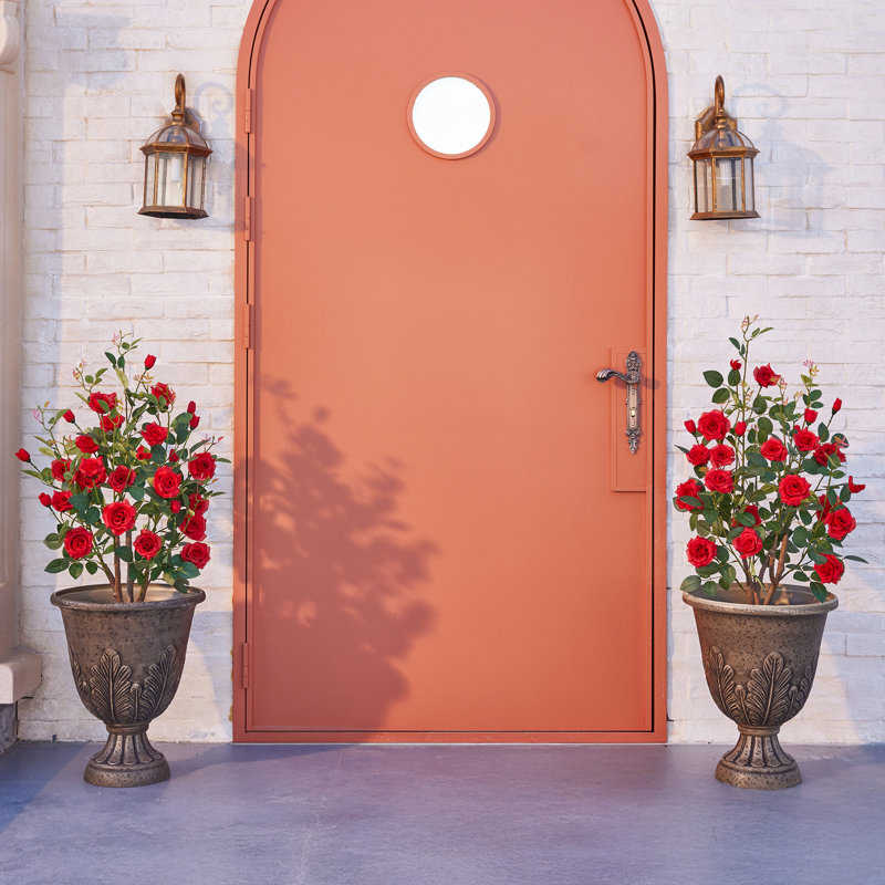 Rosier artificiel en pot Adcock Premium, Rouge, 36 po x 20 po