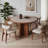 Modern Minimalist Brown Round Dining Table