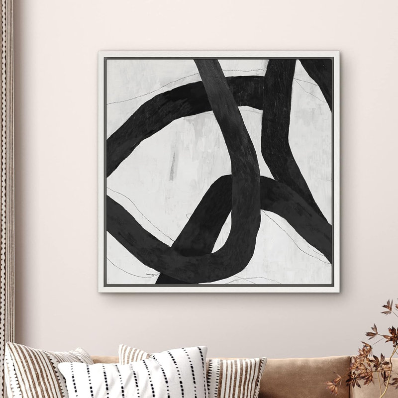 «Grunge Geometric Paint Stroke Collage», reproduction sur toile flottante, H 16 po x l 16 po x P 1,5 po, Blanc