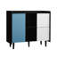 Armoire de rangement moderne avec des couleurs noires et rouges, 2 sections ouvertes de tiroir, pour la cuisine, la salle à manger, les tiroirs de portes de buffet Living Build, le rangement Buffet Ample, fabriqué-1225046293