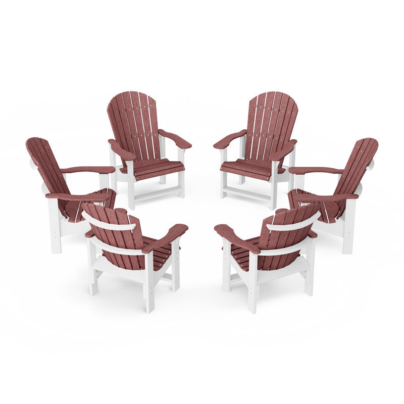 Heritage Upright Adirondack Chairs Set Of 6, Cherrywood/White
