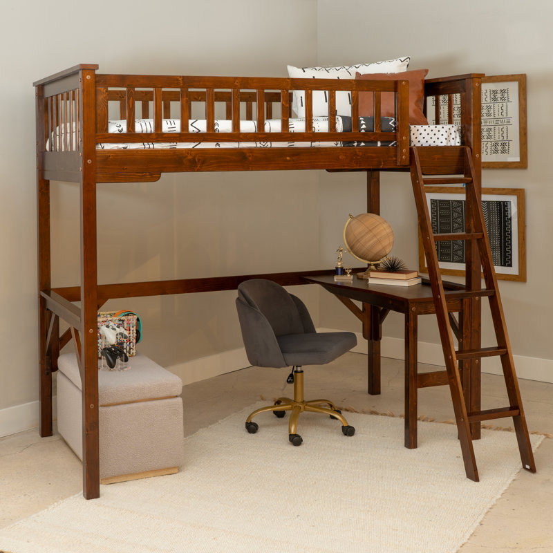 Porter Twin Study Loft Bed, Brown