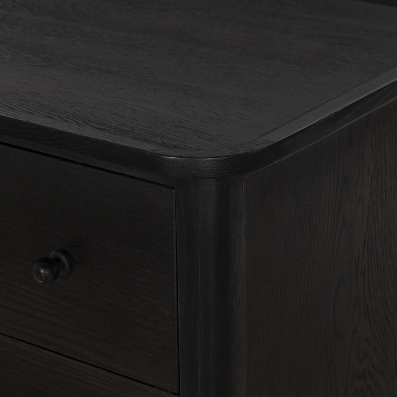 Franny 3 Drawer Chest-Saddle Brown, Espresso Oak Veneer