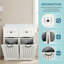 Armoire à linge de 31,5 pouces avec 2 paniers à linge amovibles et 2 tiroirs, convient à la salle de bain, salle de lavage, blanc