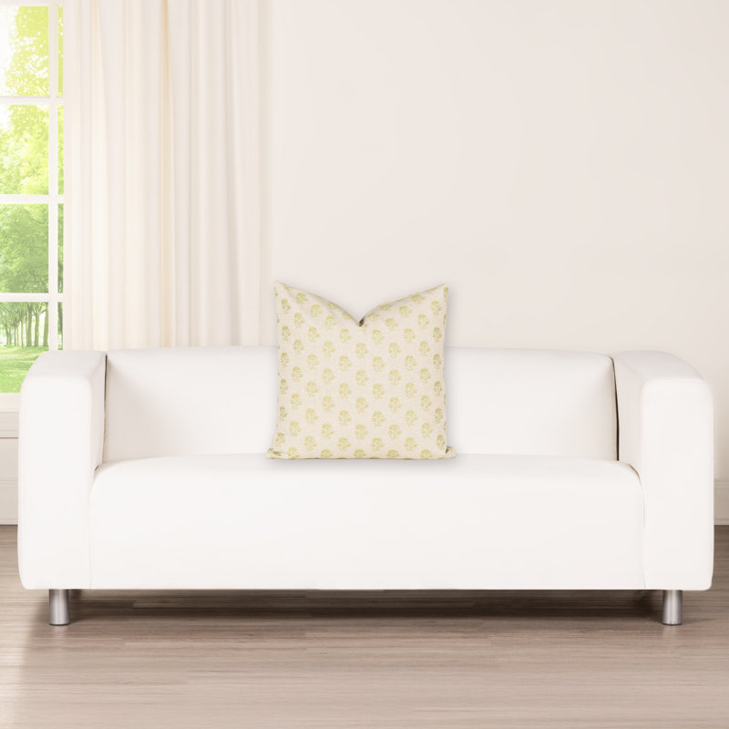 Housse et insert de coussin Hamachi, Plumes, Carré 20 po, Pear Green Floral