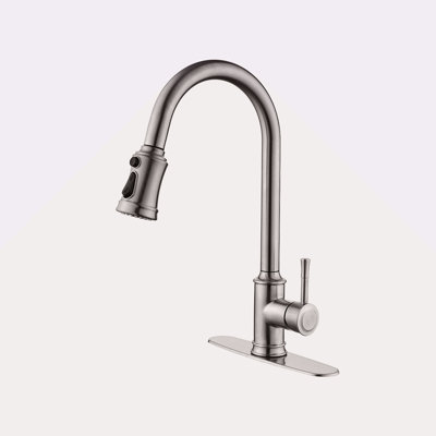 Single Handle High Arc Pull Out Kitchen Faucet,Single Level Stainless Steel Kitchen Sink Faucets With Pull Down Sprayer