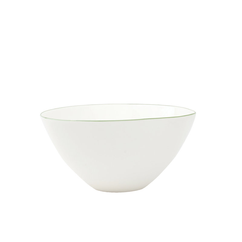 Abbesses 4 Piece Rice Bowl Set, White/Green
