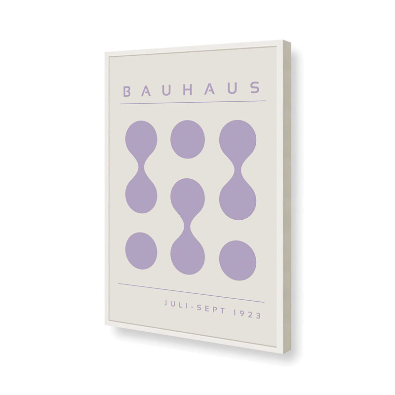Mauve Bauhaus Flow I, impression, H 25 po x l 19 po x P 1,25 po, Reproduction encadrée sans passe-partout, Blanc opaque
