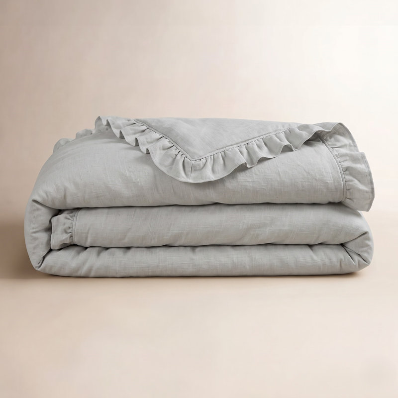 Housse de couette 1 pièce Lily, Housse de couette pour lit simple, gris