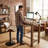 Swivel Adjustable Height Bar Stools Pu Leather Counter Stools With Bentwood Back For Bar, Kitchen And Dining Room-344969821-344063398