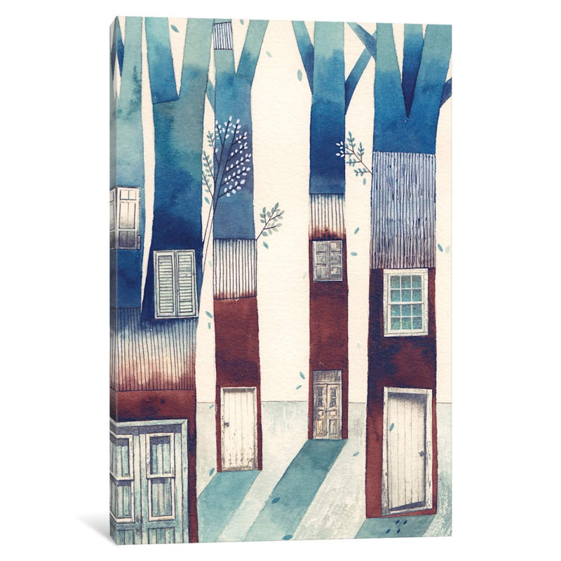 Tree House by Gemma Capdevila - Painting on Canvas, 66.04 cm H x 45.72 cm W x 1.91 cm D, Wrapped Canvas