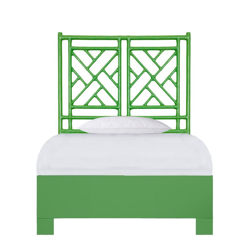 Chippendale Open-Frame Bed, Twin, Bright Green