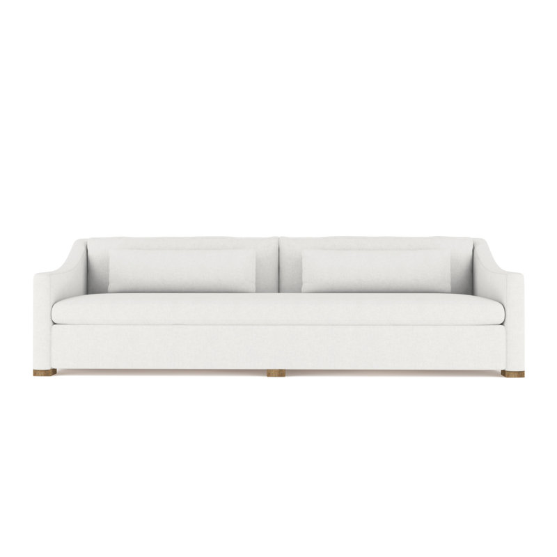 Crosby Slope Arm Sofa, 32.5" H x 120" W x 38" D, Weathered, Box Weave Linen Blanc