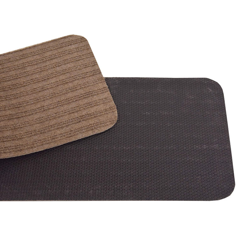 Tapis d'escalier antidérapant Orean, Rectangle 30 po x 8,5 po, Beige, Ensemble de 3