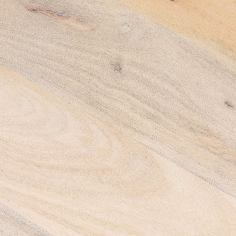 Round Whitewashed Mango Wood Pedestal Dining Table