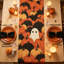 Chemin de table d'Halloween, décoration automnale et saisonnière pour la table à manger, la cuisine, l'intérieur et l'extérieur, pour les fêtes et la maison.