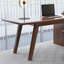 Bureau rectangulaire en bois massif brun noyer