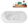 67" Streamline Soaking Matte White Freestanding Tub and Tray With Internal Drain