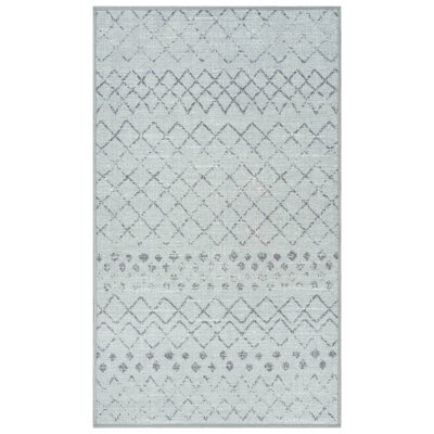 GLN Rugs Contemporary Collection - Machine Washable Modern Area Rug, Contemporary Washable Rug, Non Slip Area Rug, Abstract Living Room Rug, Bedroom Rug, Bathroom Rug (Gray Rug)
