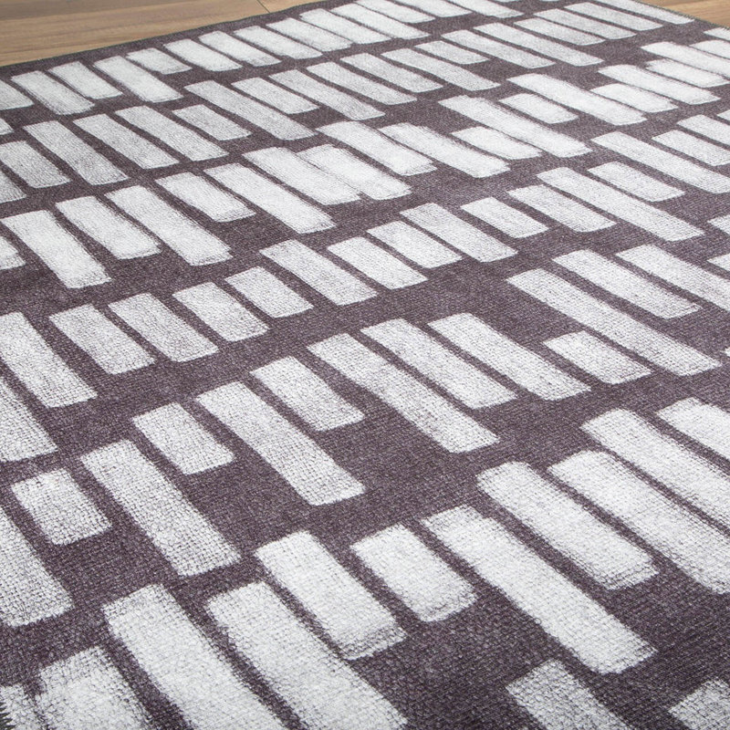 Tapis lavable en machine Premium, 4,6 x 6,2 pieds, 100% polyester, 1850 g / m² | Hauteur des poils: 0,2 po | Poly-coton écologique recyclé | Parfait pour le salon, la chambre à coucher et les endroits très passants