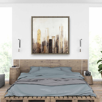 Earthy Tones City - Modern Cities Framed Canvas