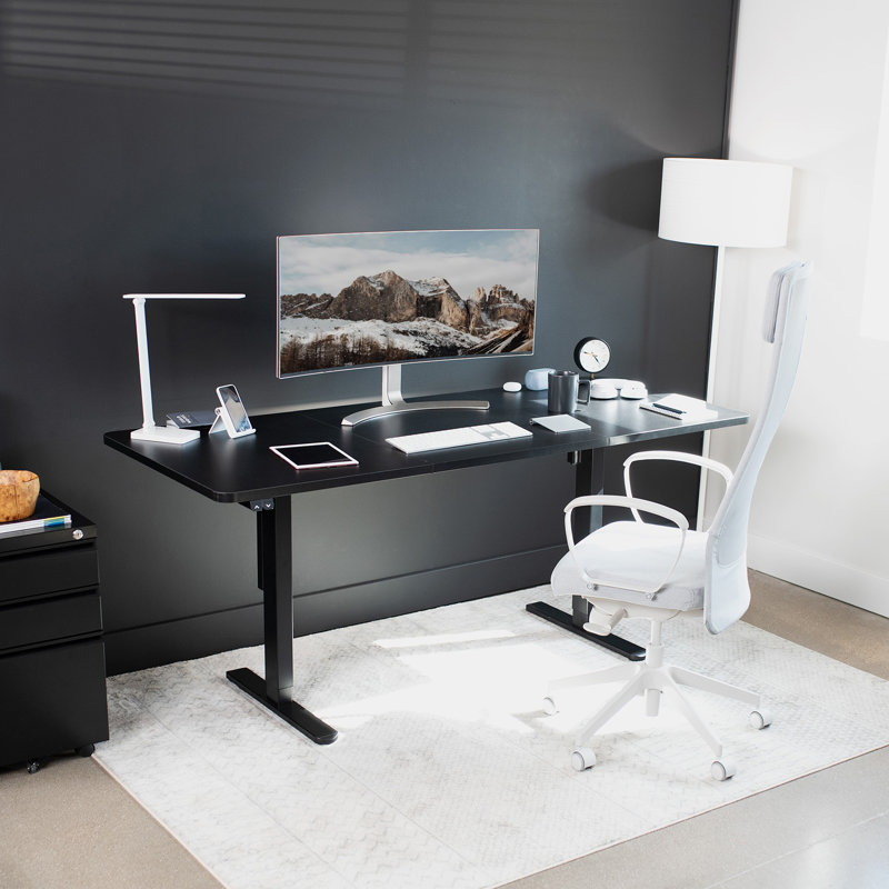 71" x 30" Electric Desk with 2 Button Controller DESK-KIT-0B7B Series, Black