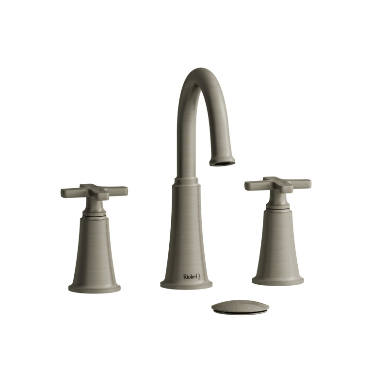 Momenti Widespread Lavatory Faucet With C-Spout, Brushed Nickel