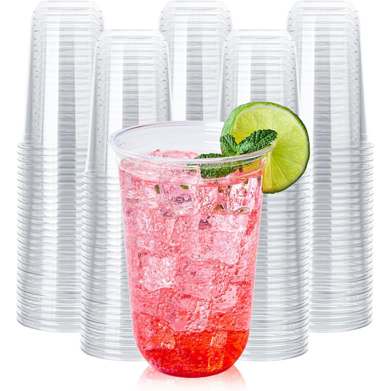 16 tasses froides en plastique transparent 16 oz compostables