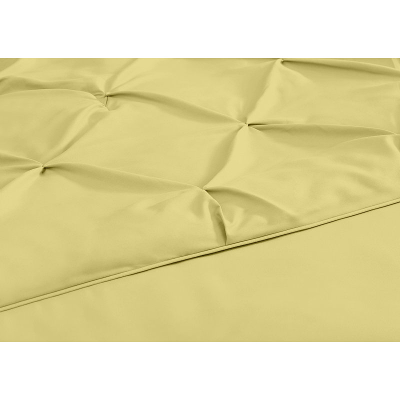 Sydney Pintuck Microfiber 7 Piece Comforter Set, Queen Comforter + 6 Additional Pieces, Yellow