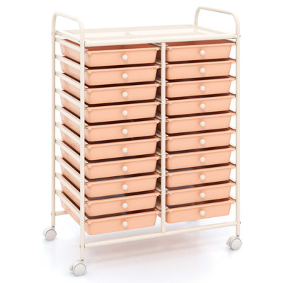 20 Drawers Rolling Storage Cart Art Craft Organizer On Wheels Multipurpose