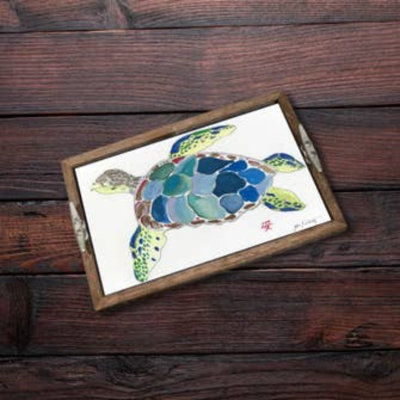 Sea Turtle Driftwood Food Serving Tray 