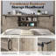  Ensemble de chambre à coucher de style campagne avec porte de grange 4 pièces, très grand, 4 pièces, gris-224979249-224979251