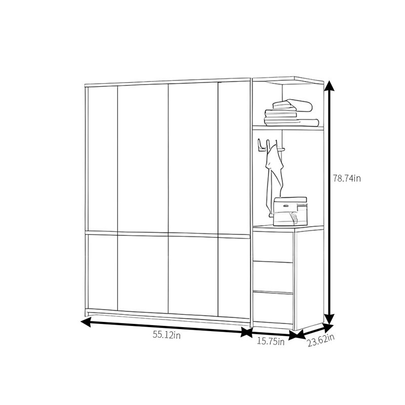Kasper, 78.74" H x 70.87" W x 23.62" D
