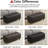 Storage Ottoman, Black Brown Rectangle Upholste...