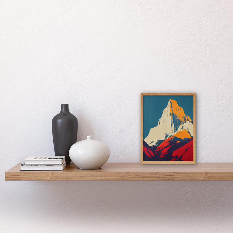 El Capitan Rock Yosemite Valley Pop Art - Print, Light Brown Framed Paper, 25.9cm H x 20.6cm W x 1.5cm D
