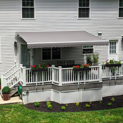 Awntech Maui Left Motorized Retractable Awning, 20' x 10', Gray