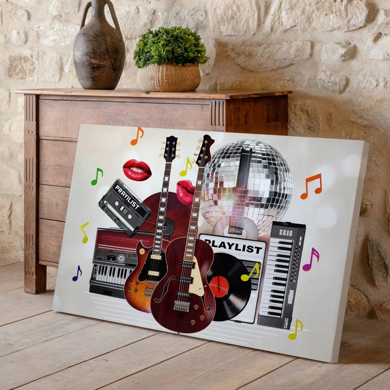 Reproduction d'art sur toile, "Collage dynamique et nostalgique" mettant en vedette une variété d'art mural