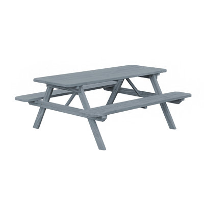 Latisia Rectangular Pine Solid Wood Outdoor Picnic Table , 70 " W 60 " D
