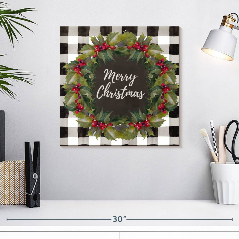 Couronne de Noël à carreaux Lelend Buffalo, H 16 po x l 16 po