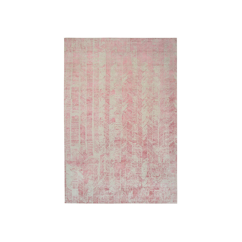 Tapis surdimensionné en laine et en soie tissé à la main 11 pi 10 po x 17 pi 10 po rose 6BF942627CCA44E7AD13470C5837535A