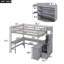 Lit mezzanine avec bureau intégré en forme de L, tablettes de rangement à trois niveaux et escalier de rangement attaché pour une utilisation et une fonctionnalité accrues de l'espace-2078453465