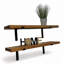 Lemieux Handcrafted Rustic Wooden Wall-Mounted Floating Shelves with Black L Brackets-282333623-282333616