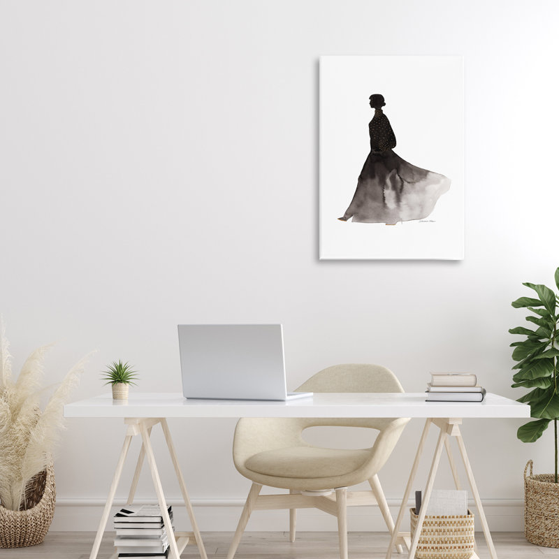 Couvert d'une toile à silhouette dorée, design par Simone Elum, H 24 po x l 16 po