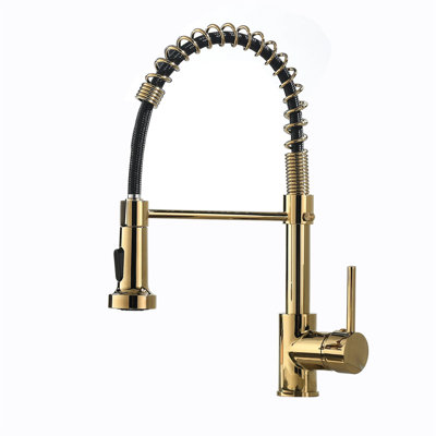 Robinet de cuisine avec douchette rétractable, robinet d'évier de cuisine à poignée simple