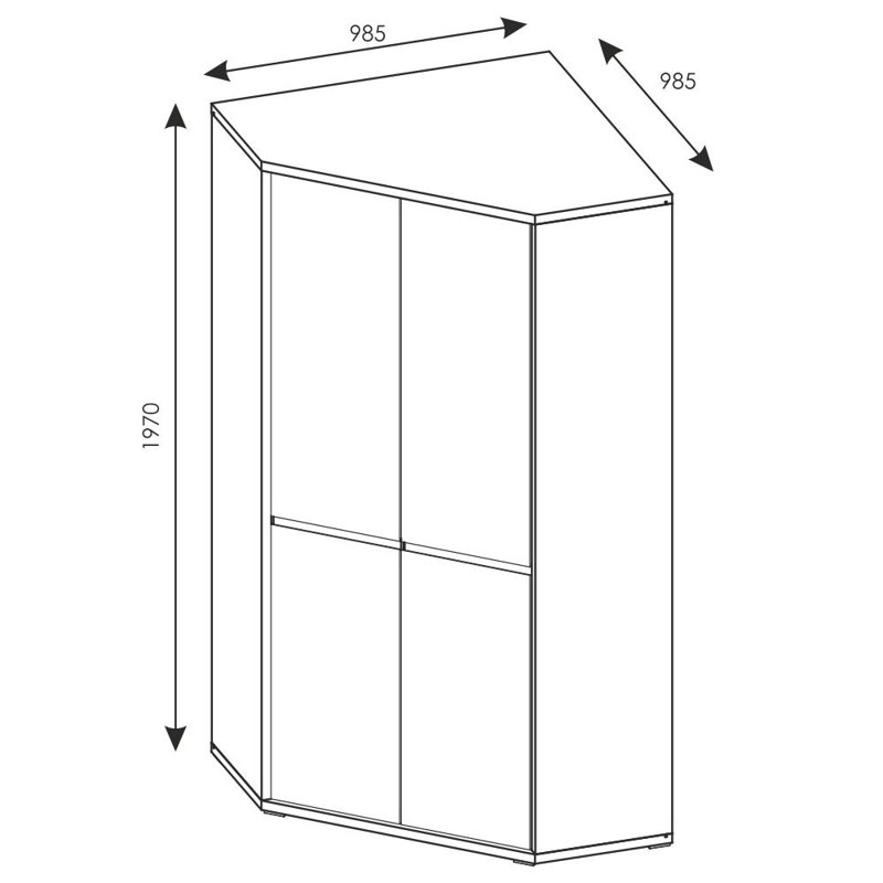 Tyle 2 Door Manufactured Wood Wardrobe